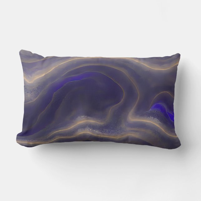 Abstract Seascape Fractured Waves 03 Lumbar Pillow (Front)