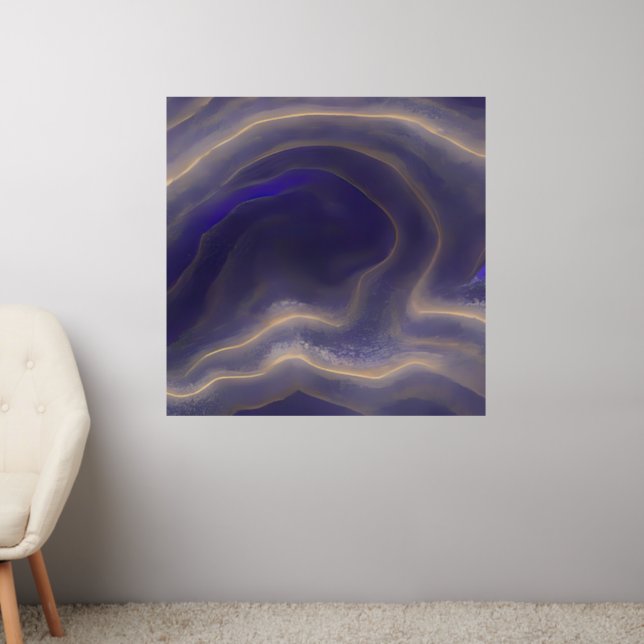 Abstract Seascape Fractured Waves 03 Wall Decal (Living Room 2)