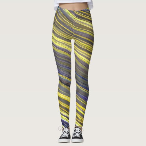 Abstract Seascape Fractured Waves 06 Leggings