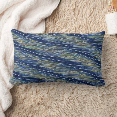 Abstract Seascape Fractured Waves 08 Lumbar Pillow