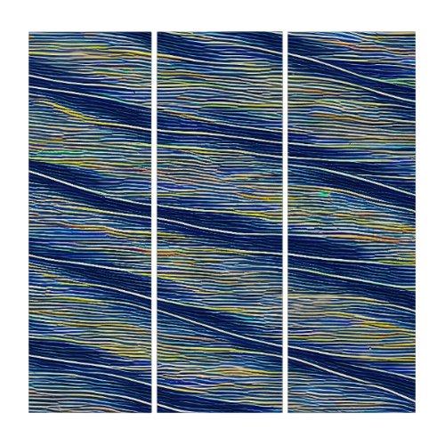 Abstract Seascape Fractured Waves 08 Triptych