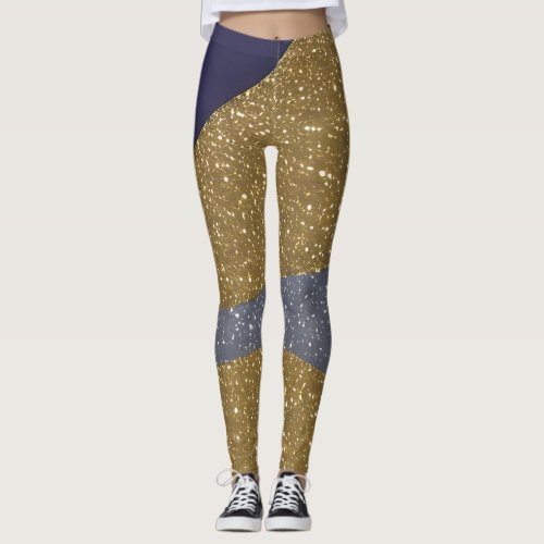 Abstract Seascape Fractured Waves 10 Leggings