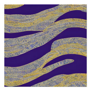 Abstract Seascape Fractured Waves 13 Poster