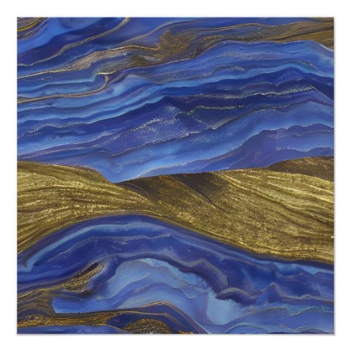 Abstract Seascape Fractured Waves 14 Poster