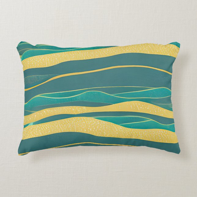 Abstract Seascape Fractured Waves 20 Accent Pillow (Front)
