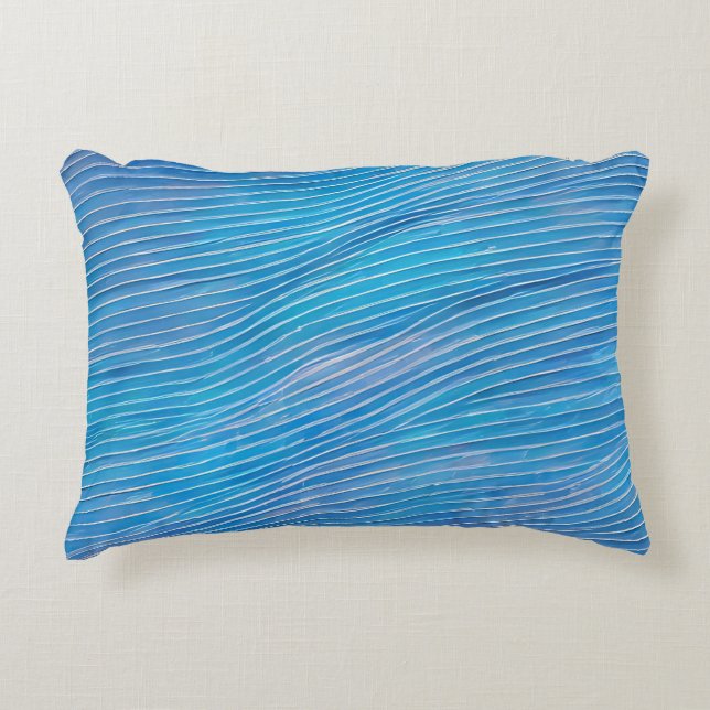 Abstract Seascape Fractured Waves 21  Accent Pillow (Front)