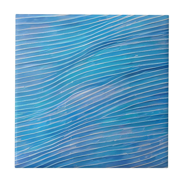 Abstract Seascape Fractured Waves 21  Ceramic Tile (Front)