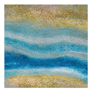 Abstract Seascape Fractured Waves 22 Sandy Bottom Poster