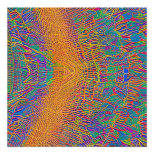Abstract Seascape Fractured Waves 27 Poster
