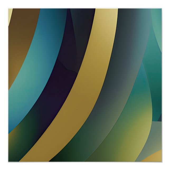 Abstract Seascape Fractured Waves 30 Poster (Front)