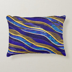 Abstract Seascape Fractured Waves 33 Accent Pillow
