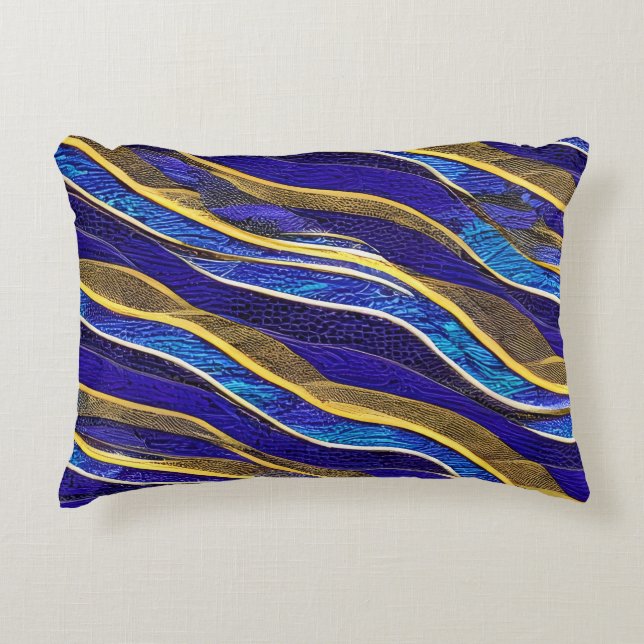  Abstract Seascape Fractured Waves 33 Accent Pillow (Front)