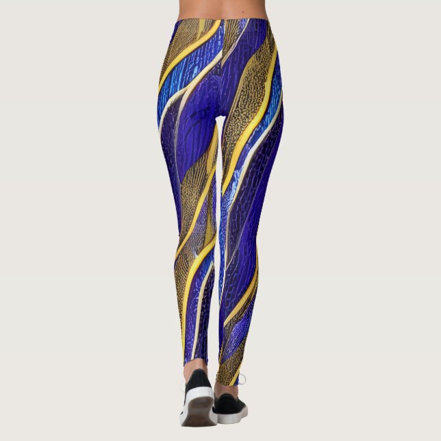  Abstract Seascape Fractured Waves 33 Leggings (Back)