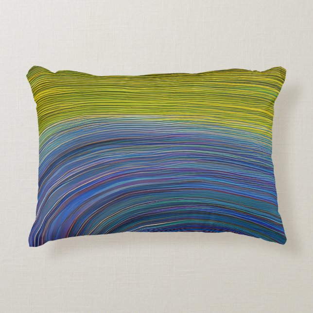Abstract Seascape Fractured Waves 34 Accent Pillow (Front)