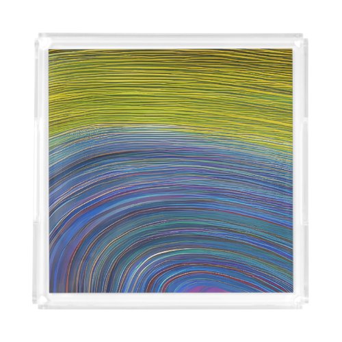 Abstract Seascape Fractured Waves 34 Acrylic Tray