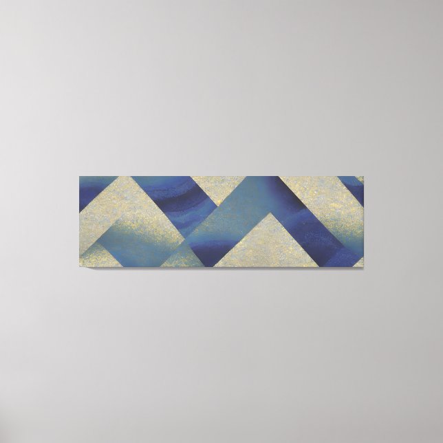 Abstract Seascape Fractured Zig Zag Waves 09 Canvas Print (Front)