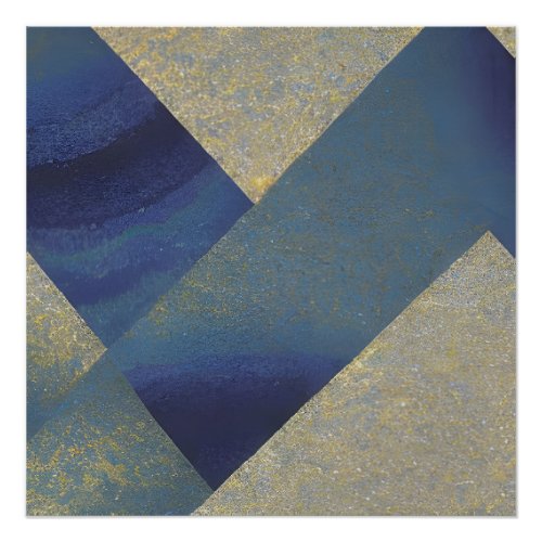 Abstract Seascape Fractured Zig Zag Waves 09 Poster