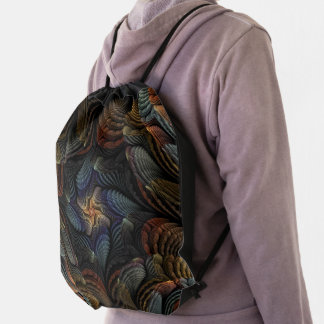 Abstract Seashells Drawstring Bag