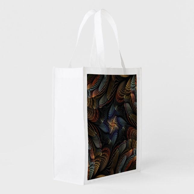 Abstract Seashells Grocery Bag (Back Side)