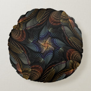 Abstract Seashells Round Pillow