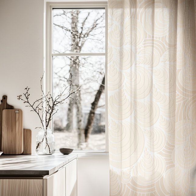 Abstract Seashells Sheer Curtain in Soft Cream (Creator Uploaded)