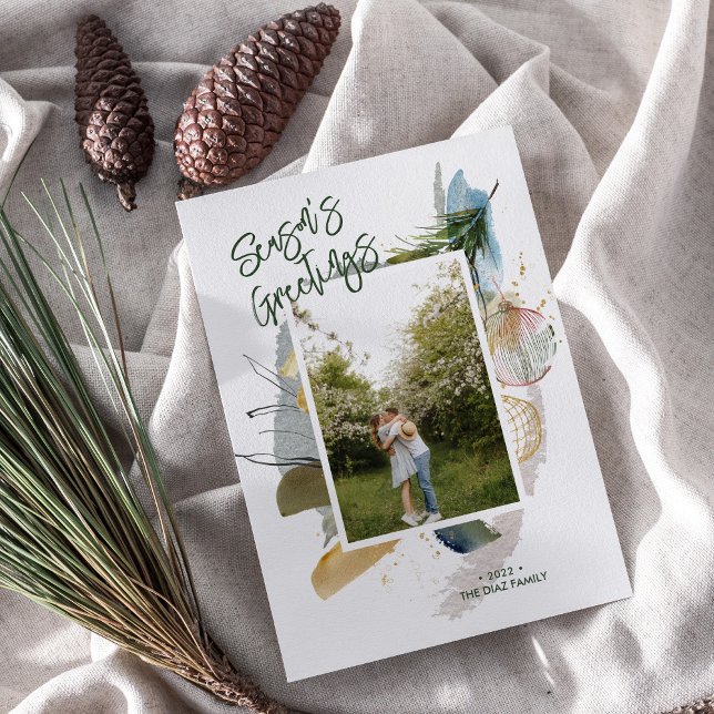 Abstract Seasons Greetings Custom Holiday Photo (Creator Uploaded)