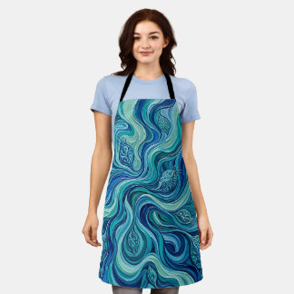 Abstract Seed Pod Ocean Blue Melting Apron