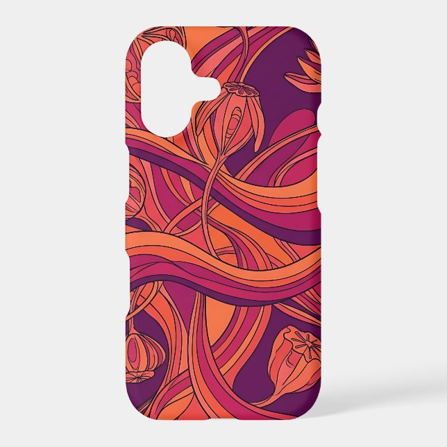 Abstract Seed Pod Sunset Orange Line iPhone Cases (Back)