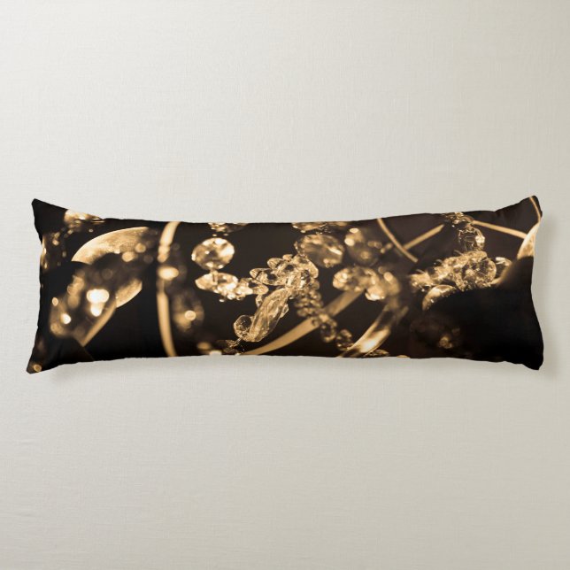  Abstract Sepia Crystal Chandelier  Body Pillow (Front)