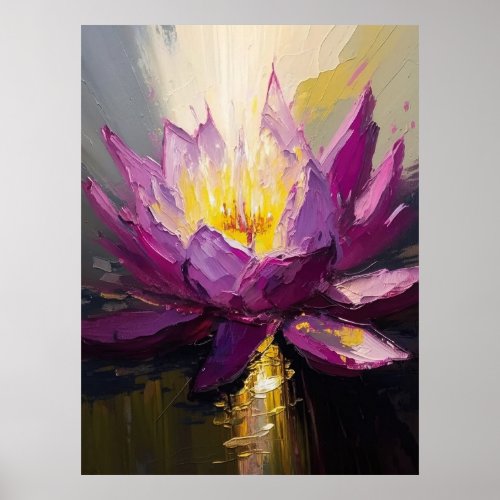 Abstract Serene Lotus Fine Art Poster
