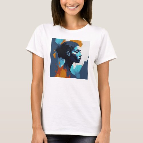 Abstract Serenity Elegant Female Silhouette Art T_Shirt