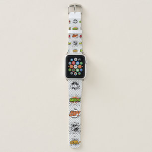 abstract set of pop art objects on a special backg apple watch band