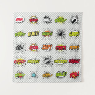 abstract set of pop art objects on a special backg tapestry
