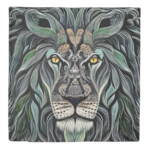 Abstract Shabby Chic King Lion Duvet Cover