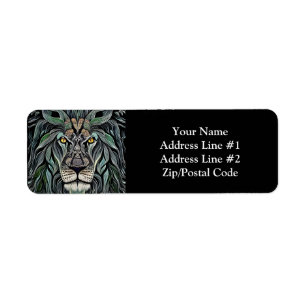 Abstract Shabby Chic King Lion Label