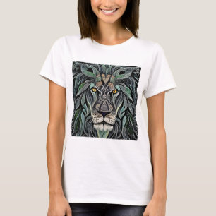 Abstract Shabby Chic King Lion T-Shirt