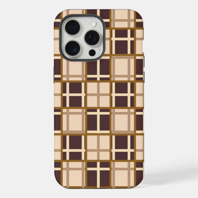 Abstract Shades of Brown iPhone 15 Pro Max Case (Back)