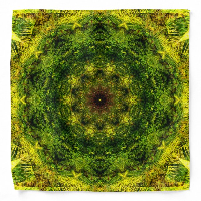 Abstract Shades of Green Bandana (Front)