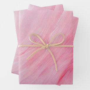 Abstract Shades of Pink and Paint Strokes Wrapping Paper Sheets