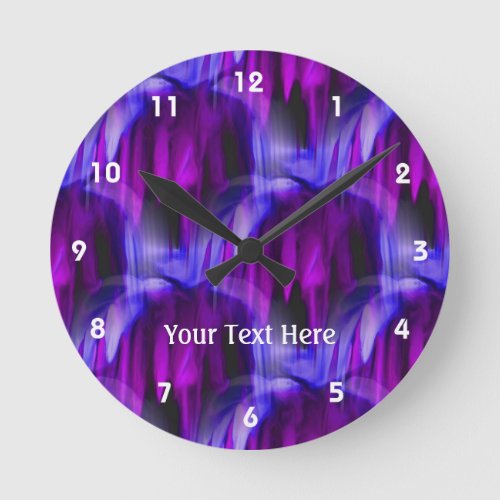 Abstract Shades Of Purple Round Clock