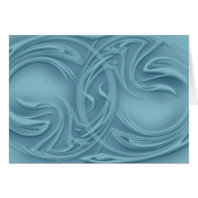 Abstract Shadow Curls on Blue Blank Inside Cards (Front Horizontal)