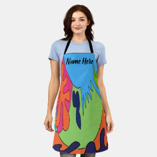 Abstract Shape, dachshund add text, Apron