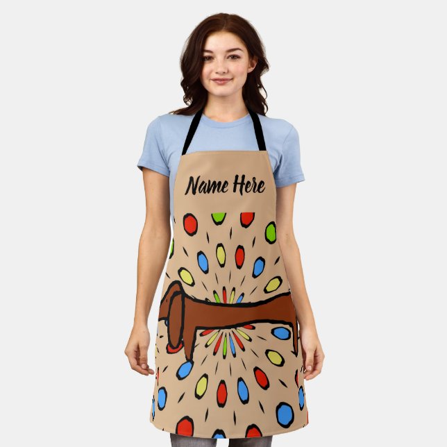 Abstract Shape, dachshund  add text, Apron (Worn)