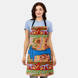 Abstract Shape, dachshund add text, Apron