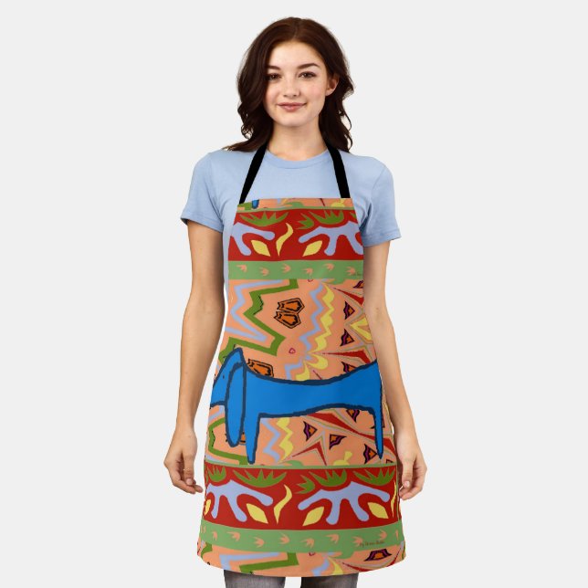 Abstract Shape, dachshund  add text, Apron (Worn)