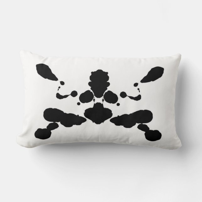 abstract shape psychological test board Rorschach Lumbar Pillow (Front)