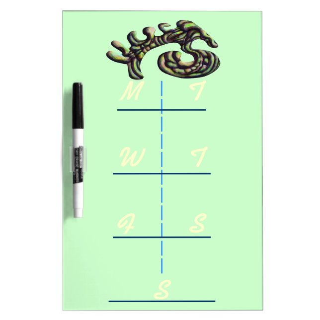 Abstract Shape Weekly Dry Erase Dry-Erase Board (Front)