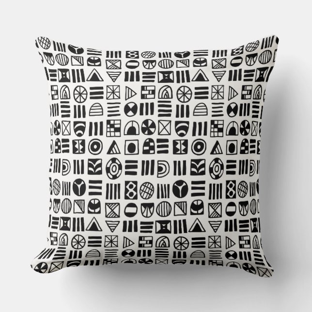 Abstract Shapes 060617 Pattern Throw Pillow (Front)