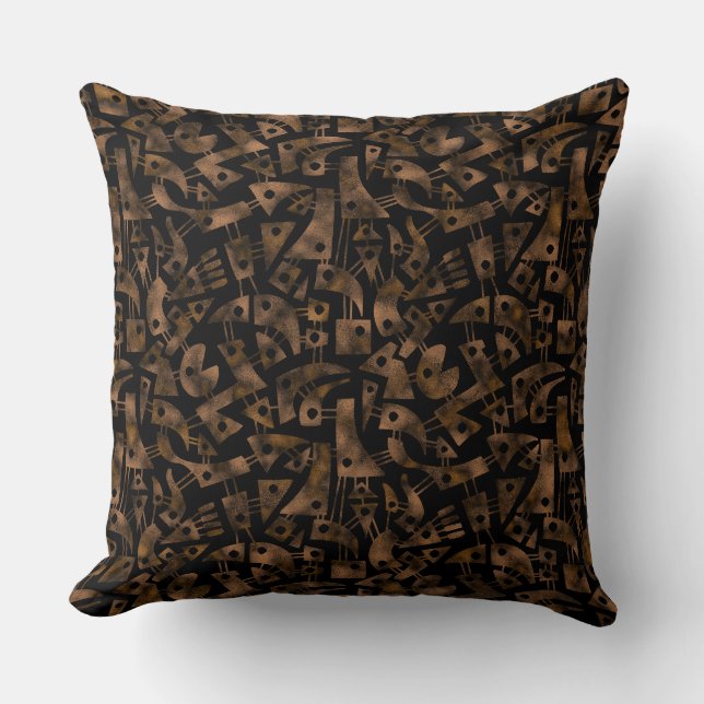 Abstract Shapes 180318 - Rust Throw Pillow (Front)