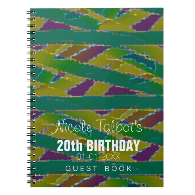 Abstract Shapes 20 th Birthday Guest Book 5 (Front)